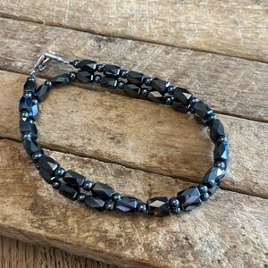 Hematite Necklace MAGNETIC silver clasp approximately 18 inches